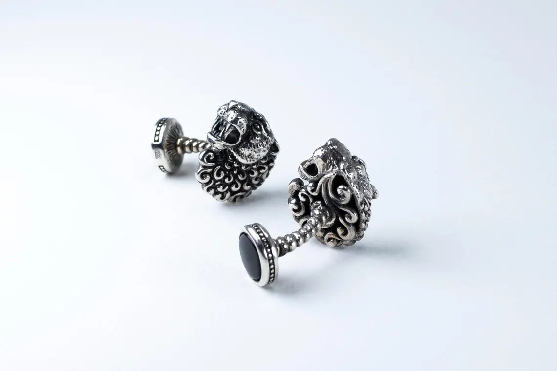 Lion Head Silver Cufflinks product image 7