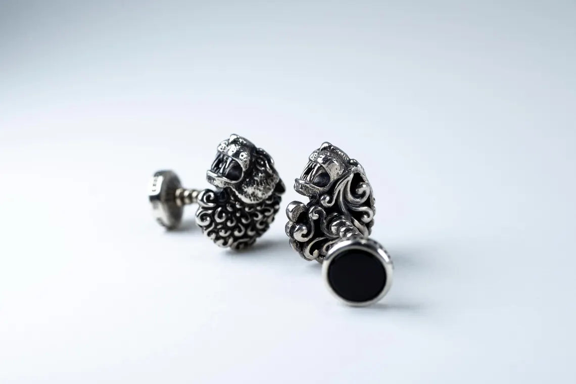 Lion Head Silver Cufflinks product image 6