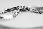 Handcrafted rhodium-plated sterling silver triangle chain necklace