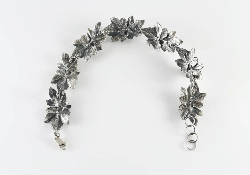 Adjustable silver ankle bracelet