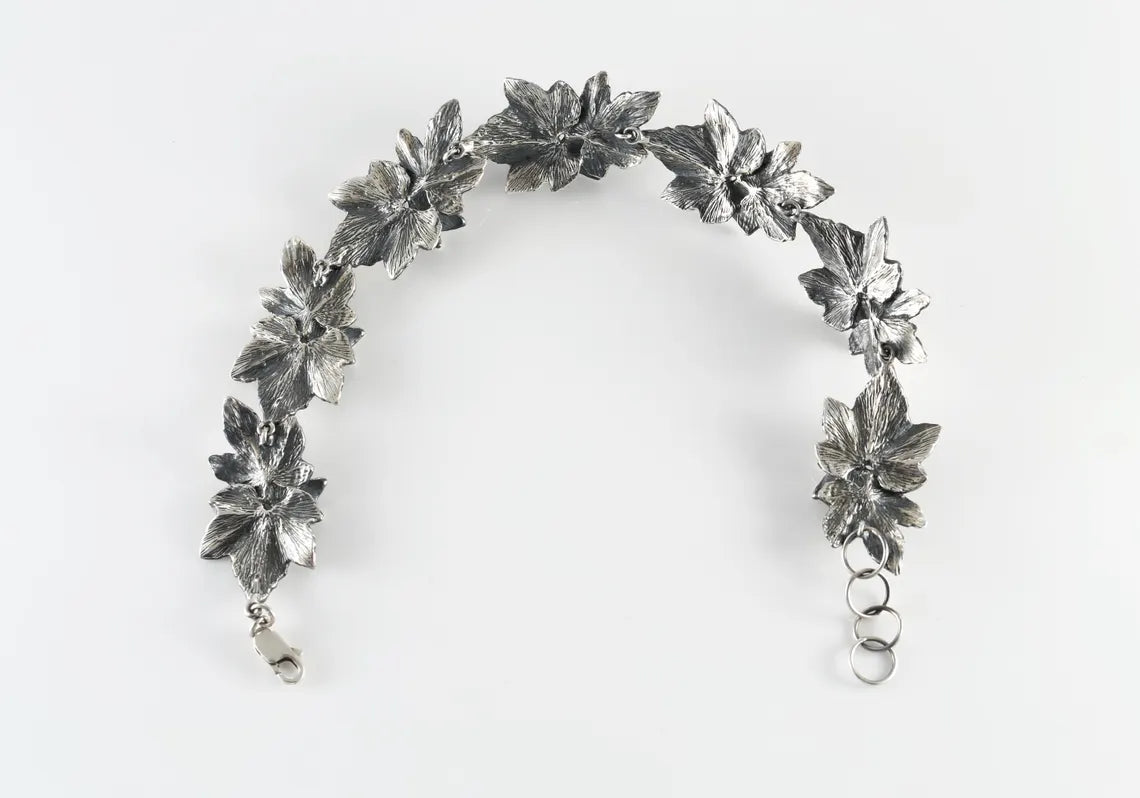 Adjustable silver ankle bracelet