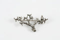 Handmade sterling silver bird branch brooch