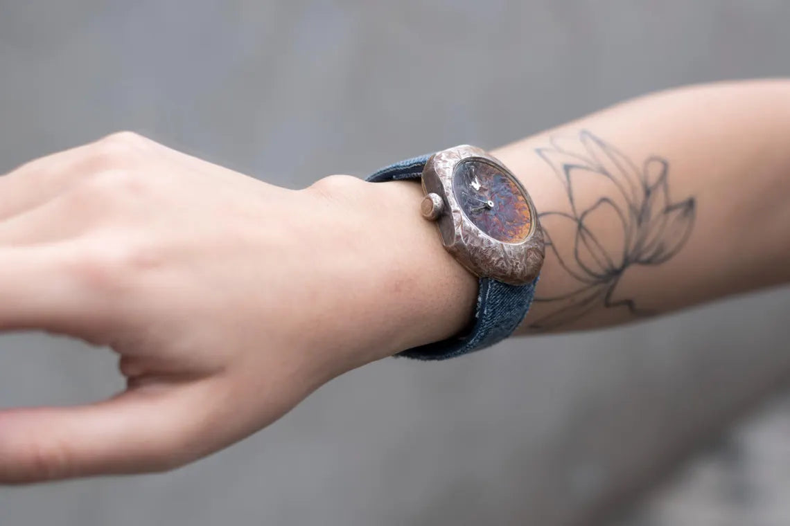 Rustic Denim Strap Silver Watch product image 6