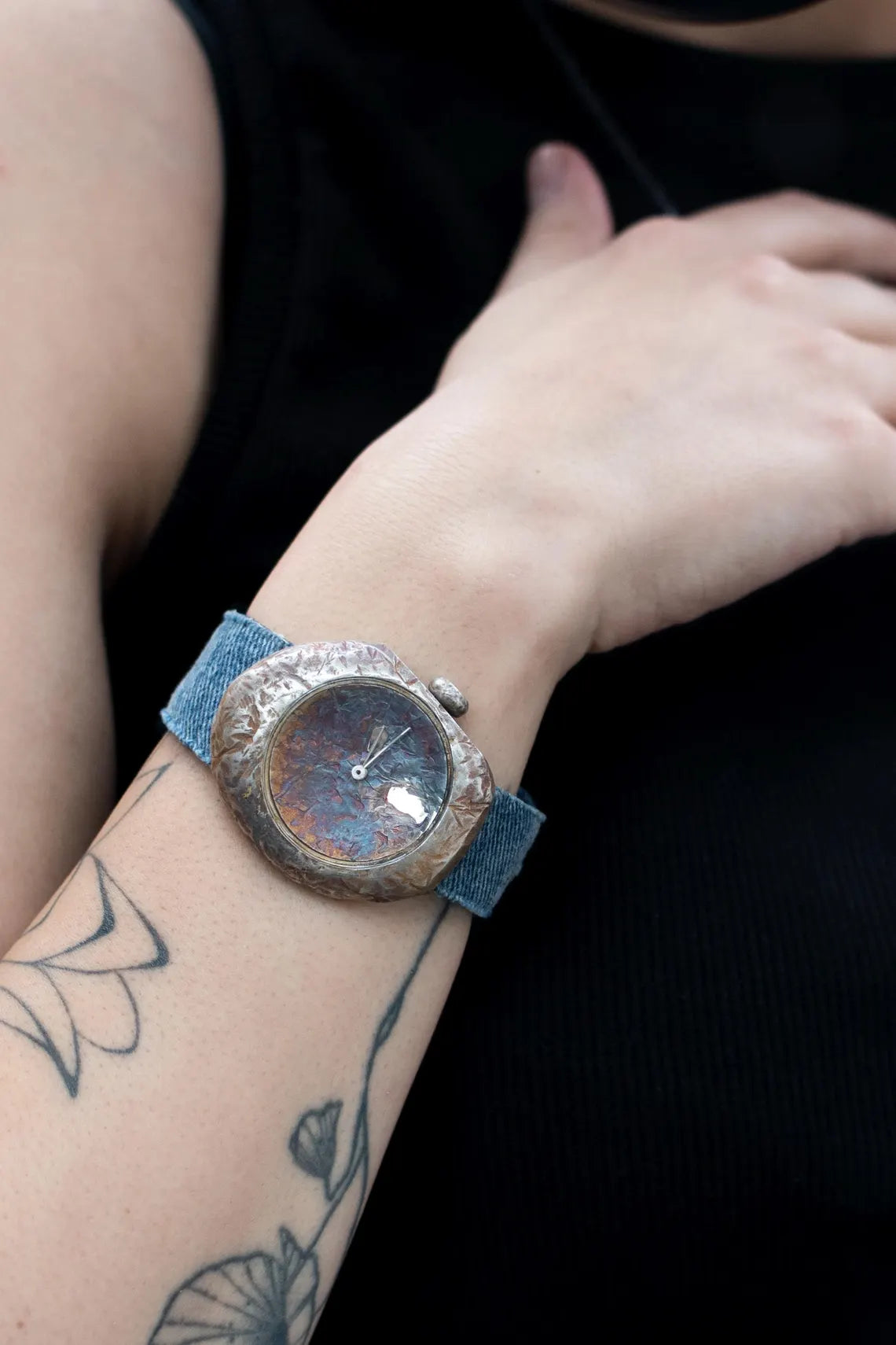 Rustic Denim Strap Silver Watch product image 7