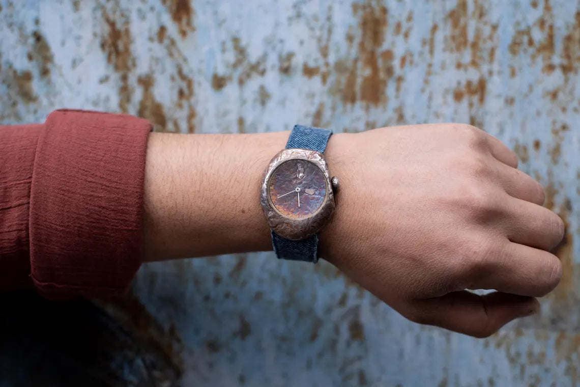 Rustic Denim Strap Silver Watch product image 8