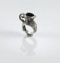 Sterling silver vase ring with Rainbow Carborundum