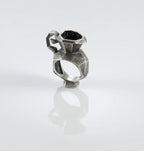 Sterling silver vase ring with Rainbow Carborundum