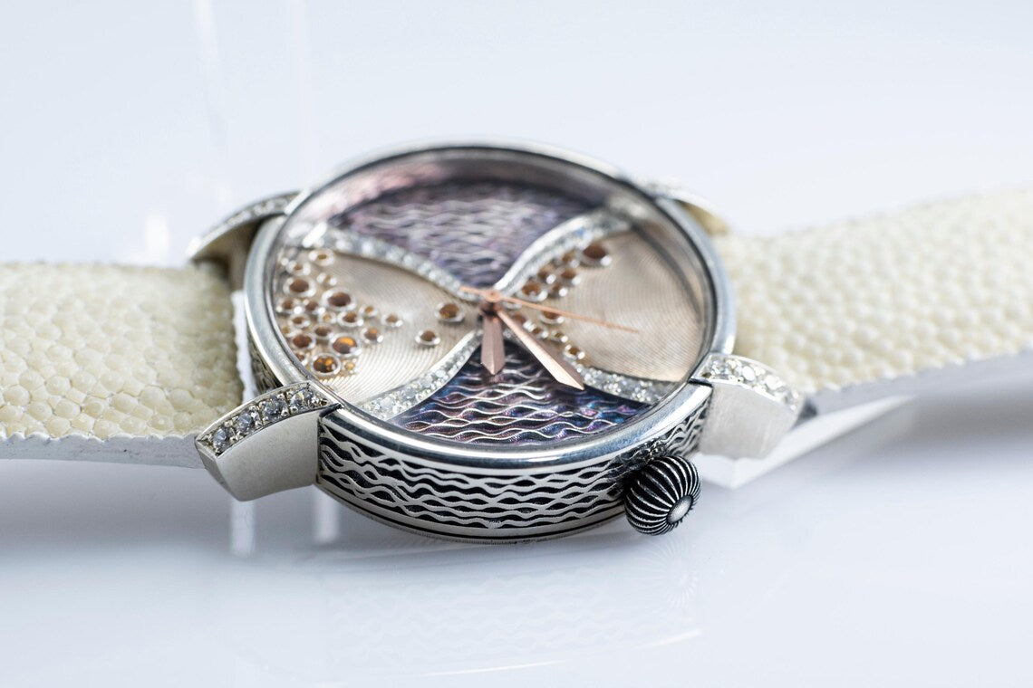 Stingray Guilloché Silver Watch