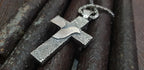 Sterling silver dove cross necklace