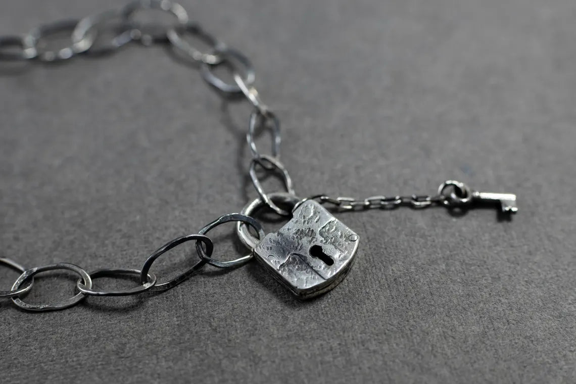 Padlock & Key Silver Necklace product image 5