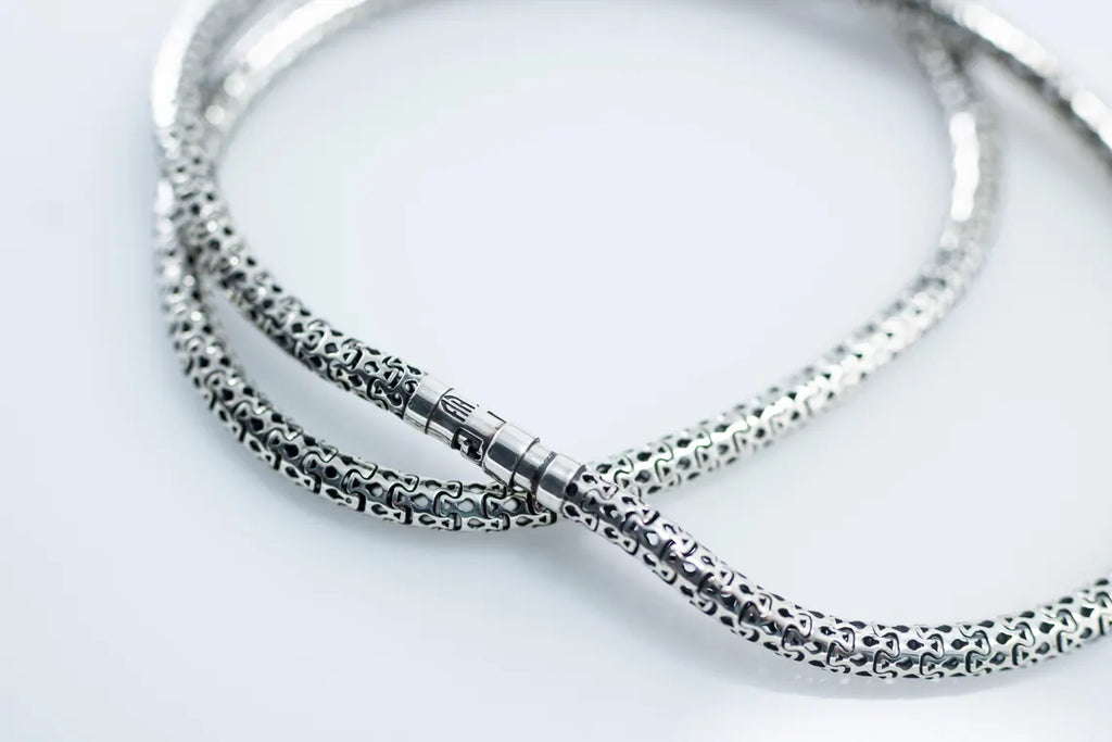 Solid sterling silver snake chain necklace for men and women