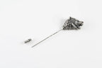 Handmade sterling silver bear head stick pin