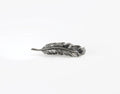 Handmade sterling silver feather brooch