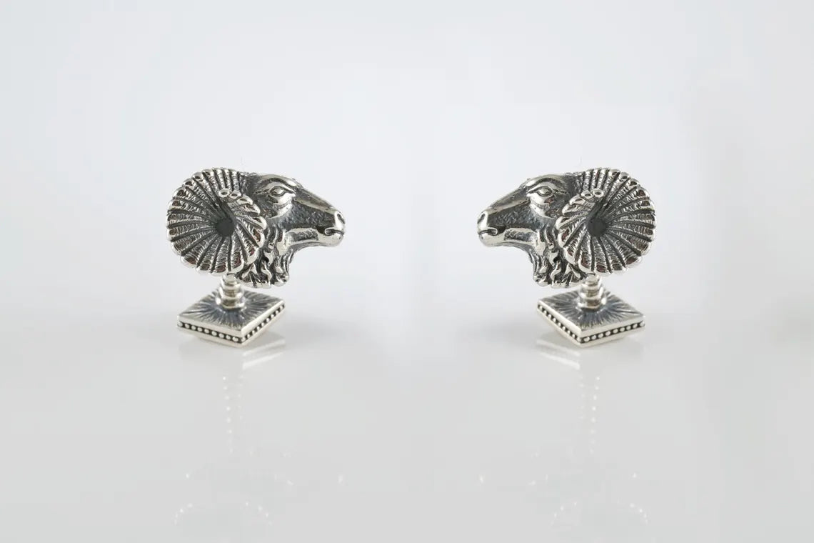 Aries zodiac sterling silver cufflinks