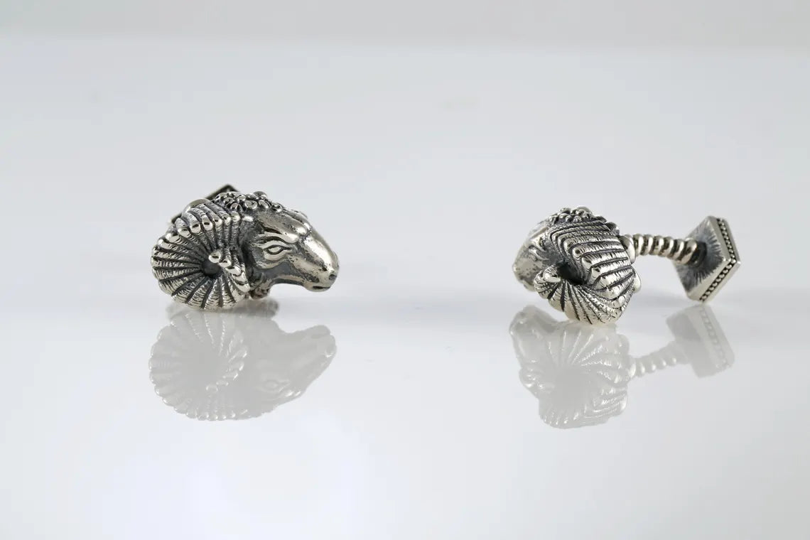 Ram Head Silver Cufflinks product image 4