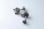 Bear head sterling silver cufflinks