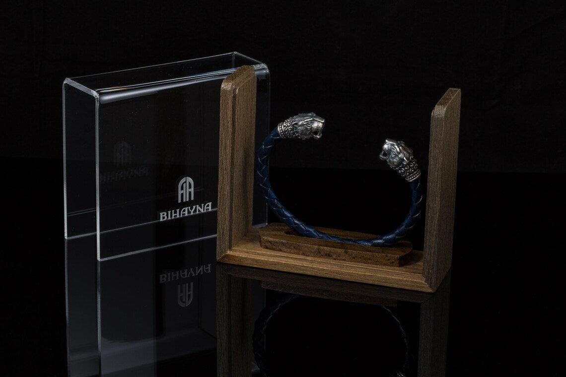 Viking lion bracelet for men