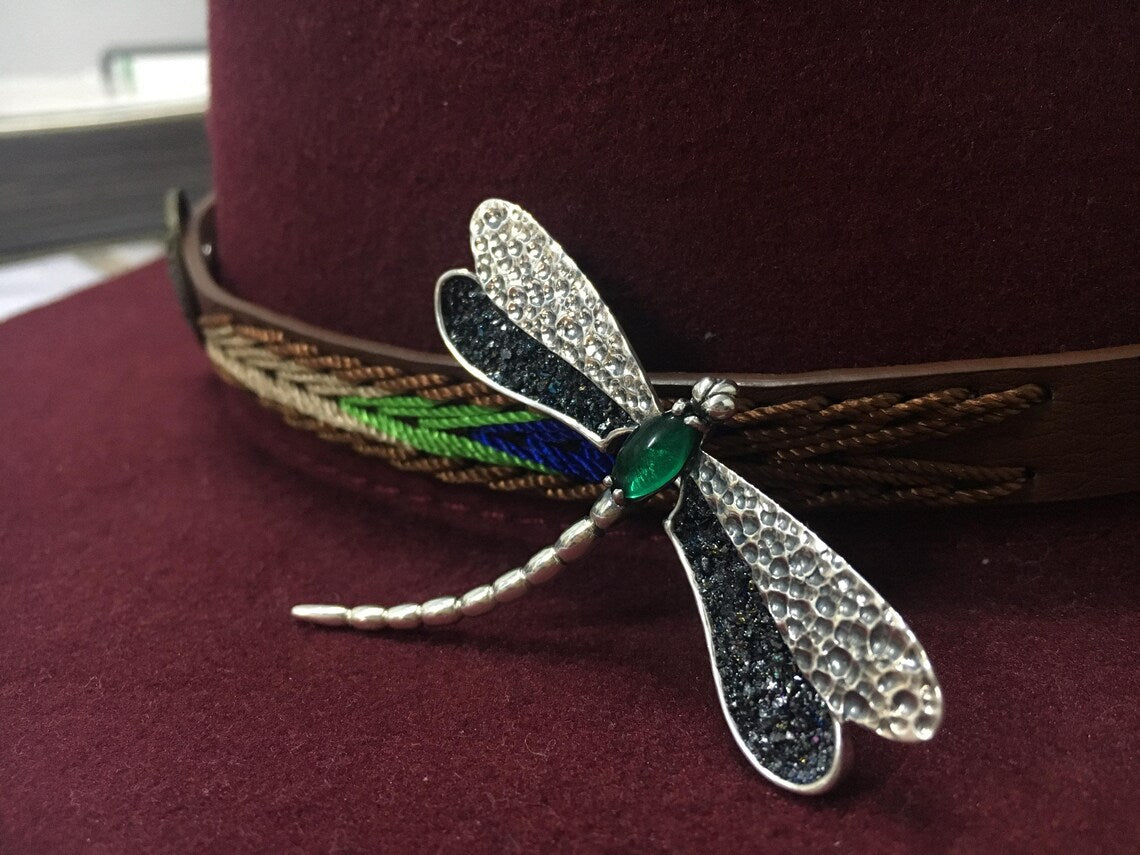 Nature inspired sterling silver insect brooch