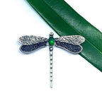 Handmade sterling silver dragonfly brooch