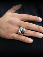 Gothic men's statement ring in solid 925 sterling silver