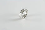 Sterling silver chain link ring for men