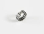 Handmade sterling silver geometric tribal band ring for men