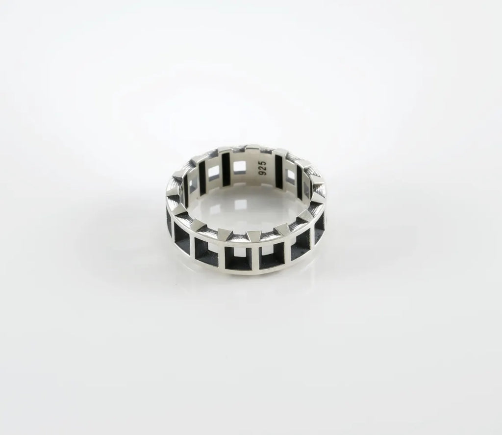 Contemporary handmade silver ring for everyday wear