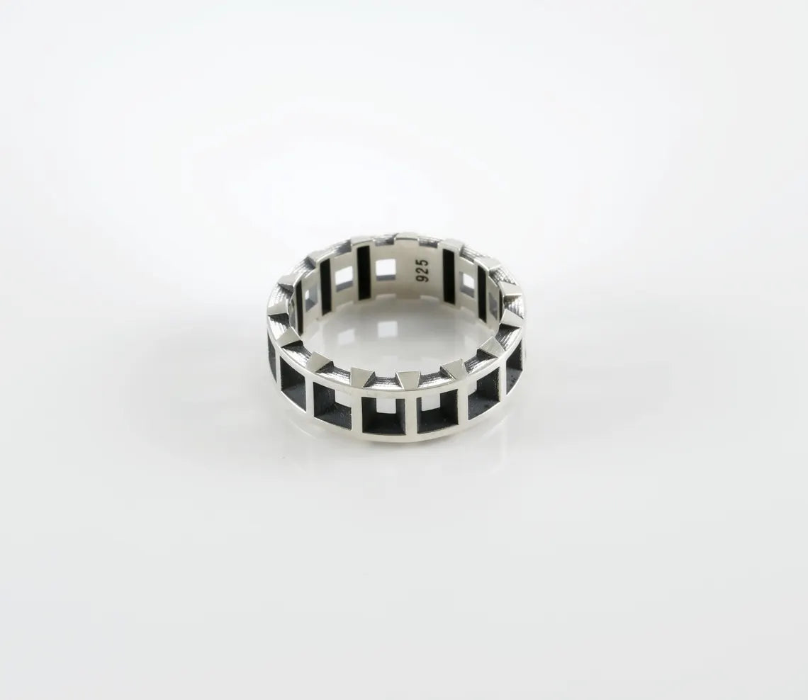 Contemporary handmade silver ring for everyday wear