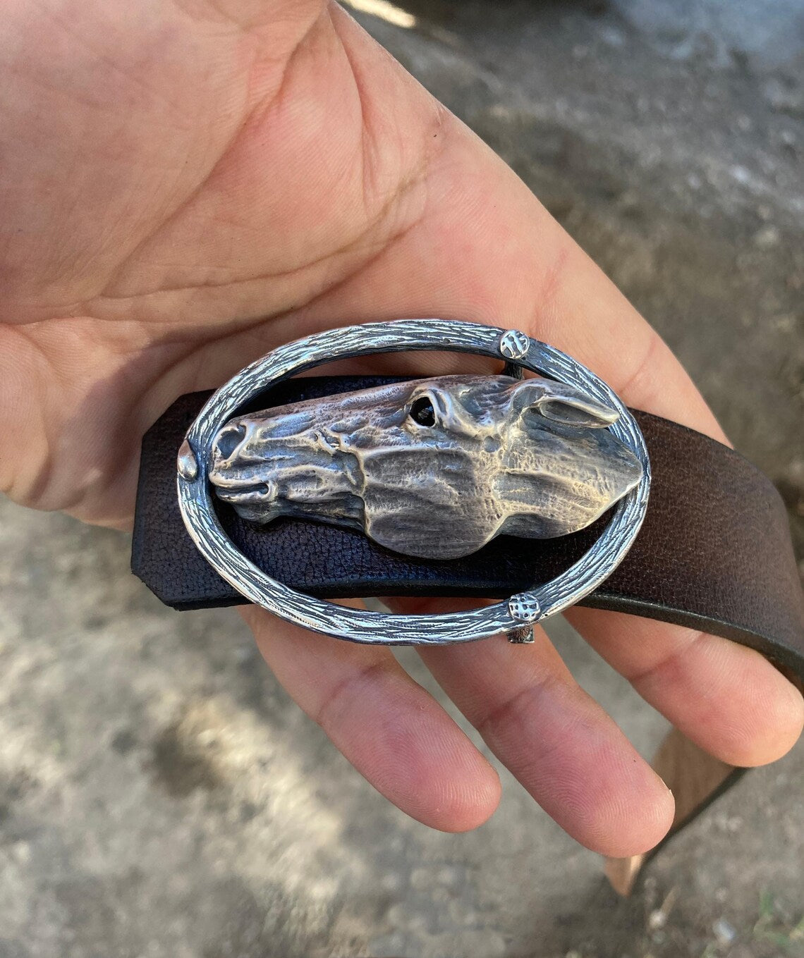 Horse Head Silver Belt Buckle product image 5