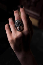 Two-Face Garnet Silver Ring