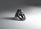 Two-Face Garnet Silver Ring