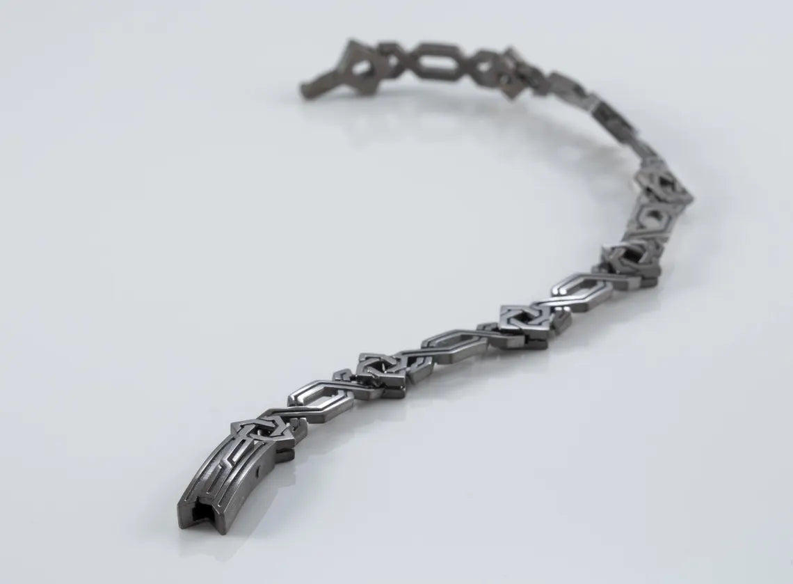 Modern silver bracelet handmade