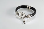 Gothic mens leather bracelet