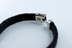 Rustic silver leather bracelet