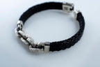 Anchor link leather bracelet