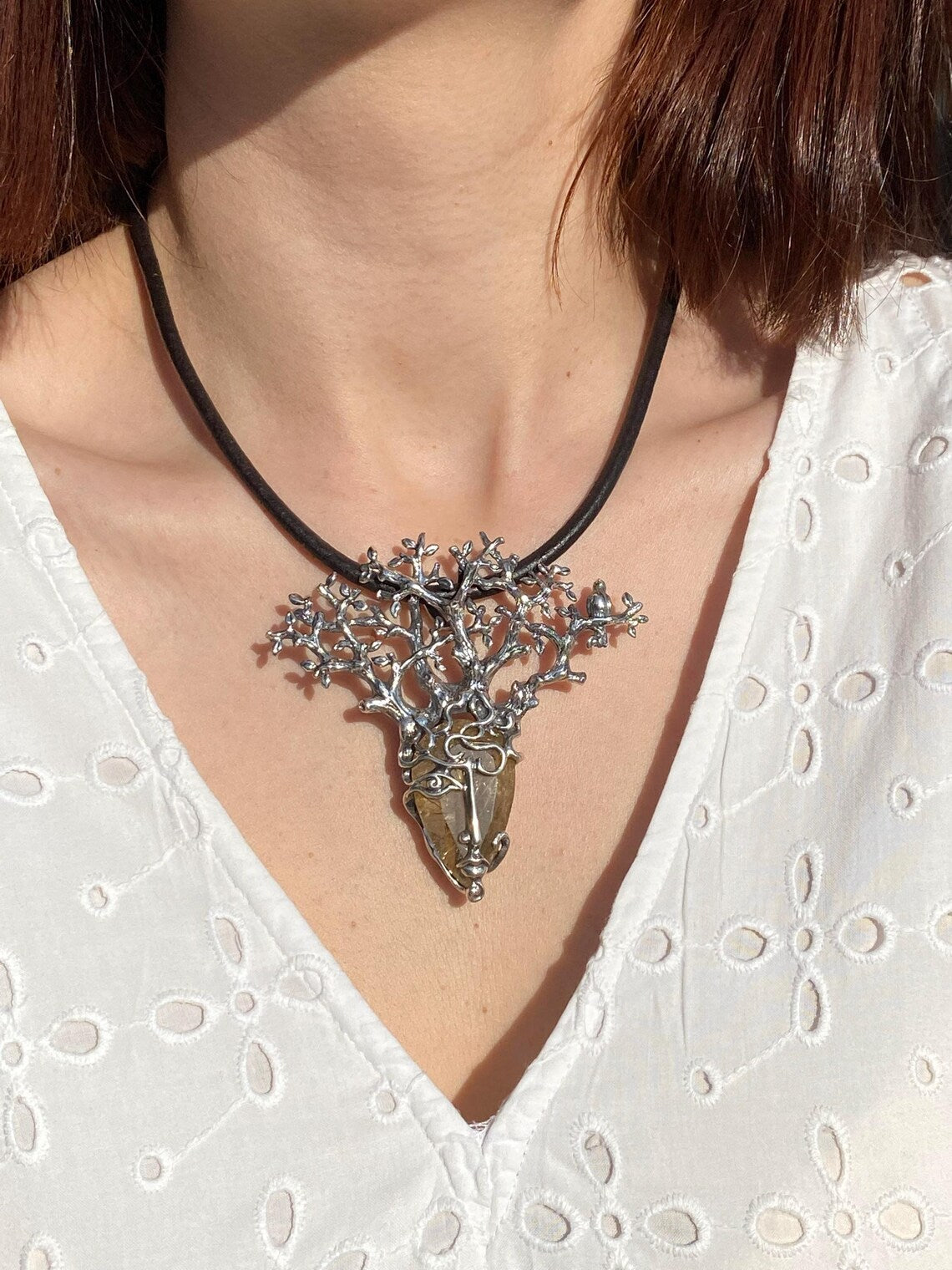 Nature inspired statement necklace