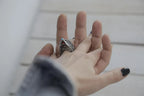 Handmade statement ring with natural turquoise gemstone