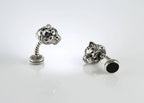 Leopard cufflinks with green enamel eyes