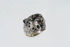 Men's leopard statement ring in solid 925 silver