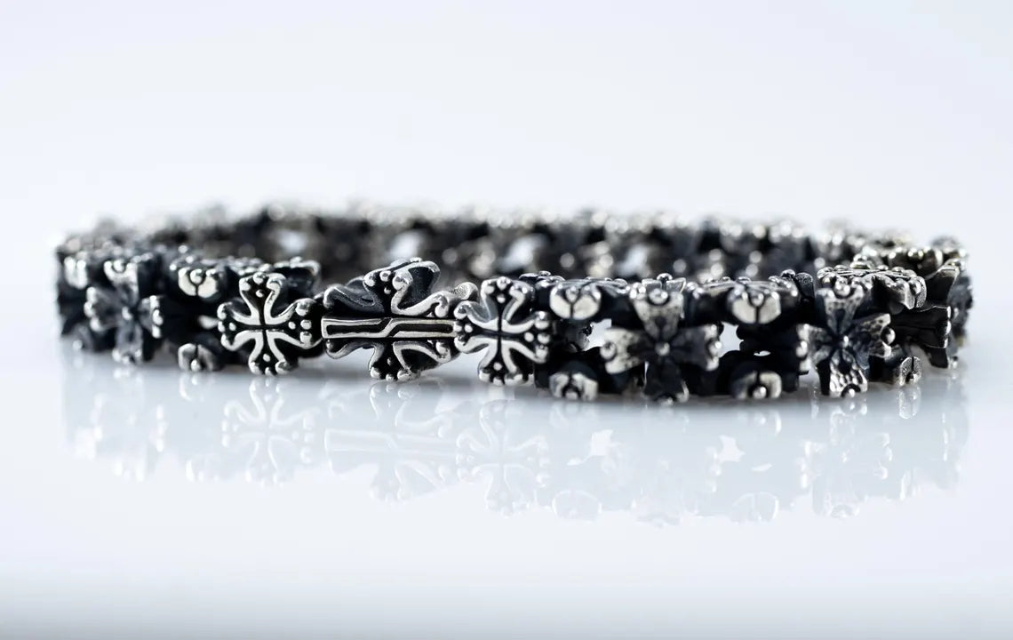Heavy Gothic Cross Silver Bracelet product image 4