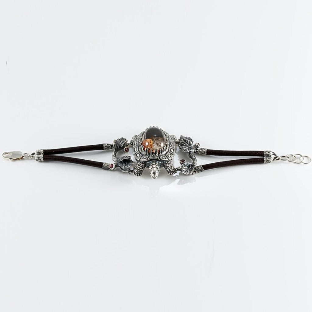 Quartz tourmaline cuff bracelet