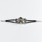 Quartz tourmaline cuff bracelet