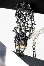 Forest fairy sterling silver pendant detail