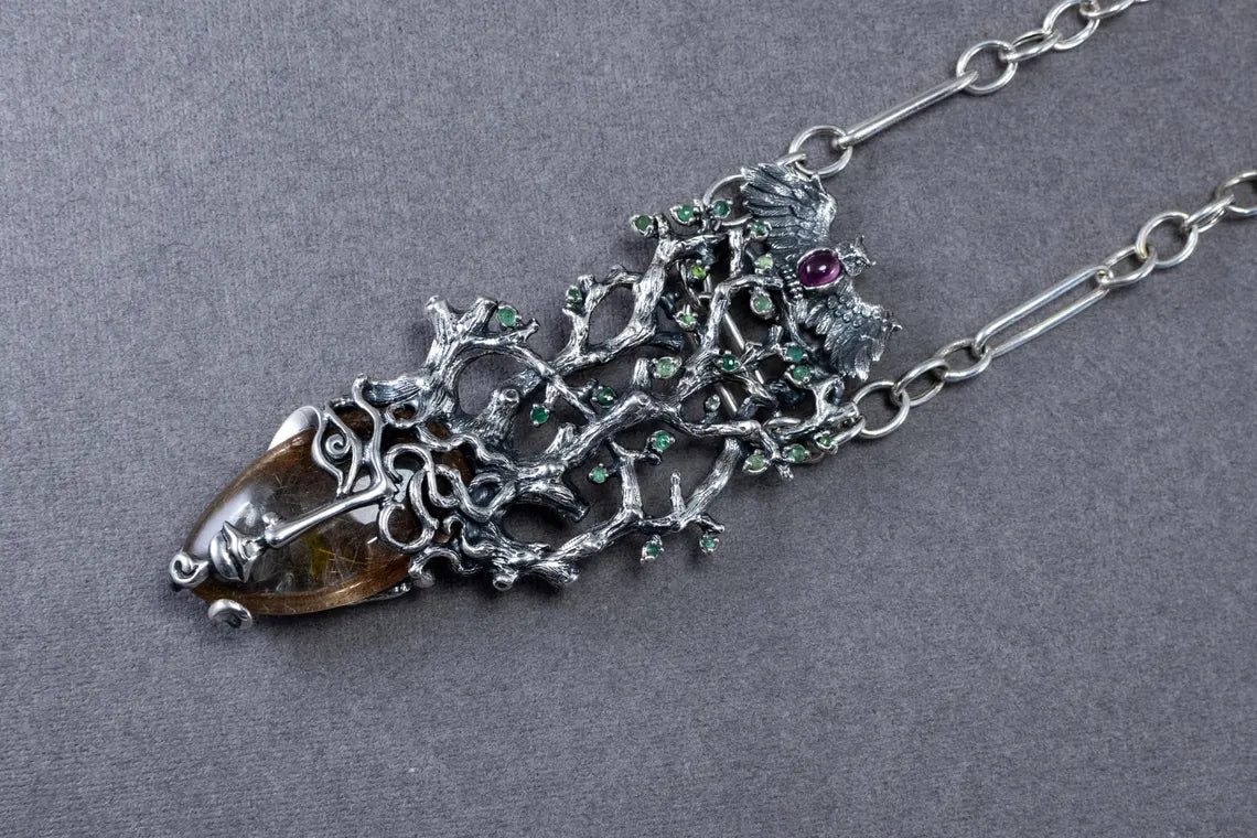 Fantasy inspired silver fairy pendant