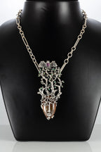 Handmade sterling silver forest fairy pendant