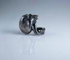 Handmade Black Onyx skull ring gift for bikers and gothic jewelry lovers