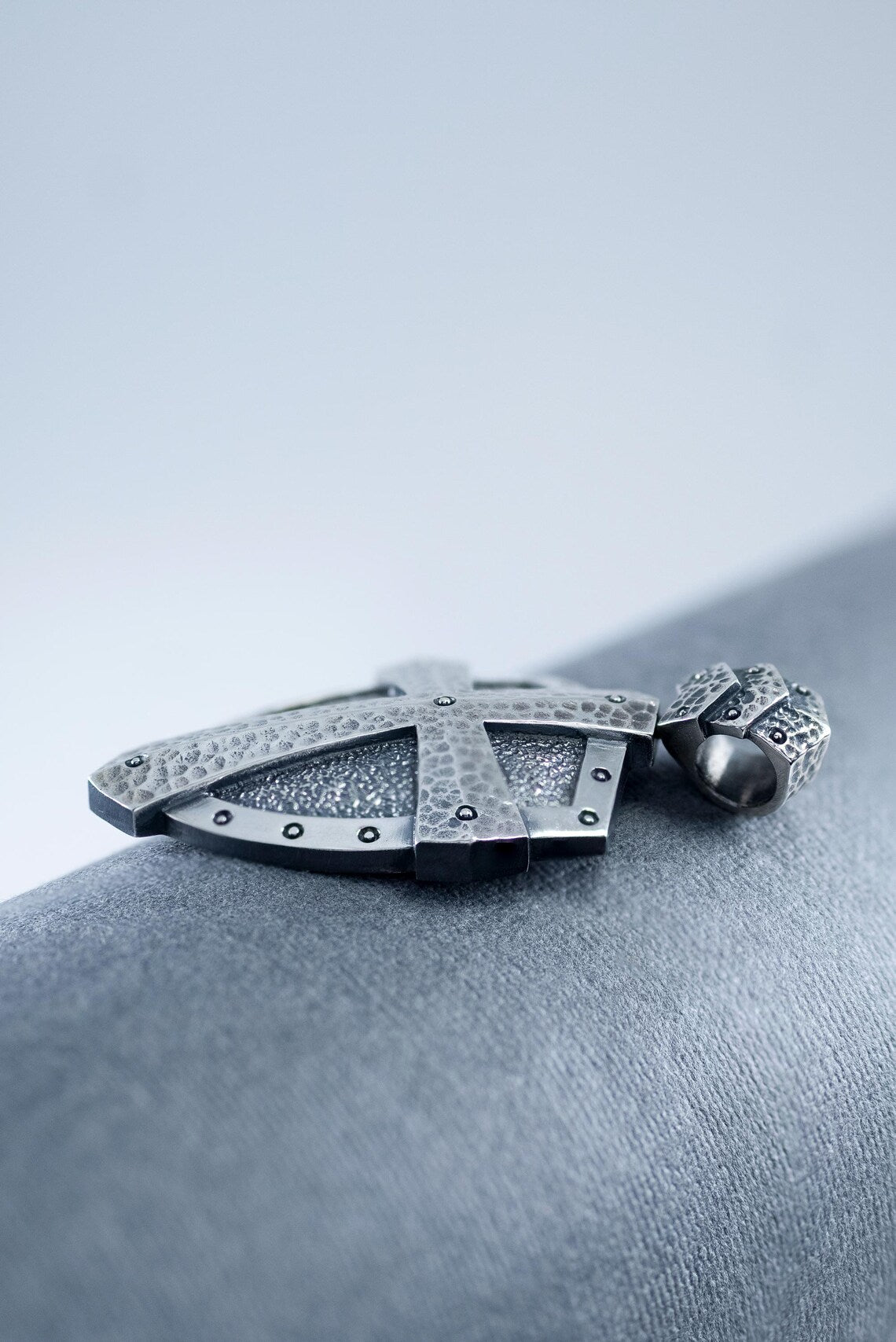 Leather cord silver pendant