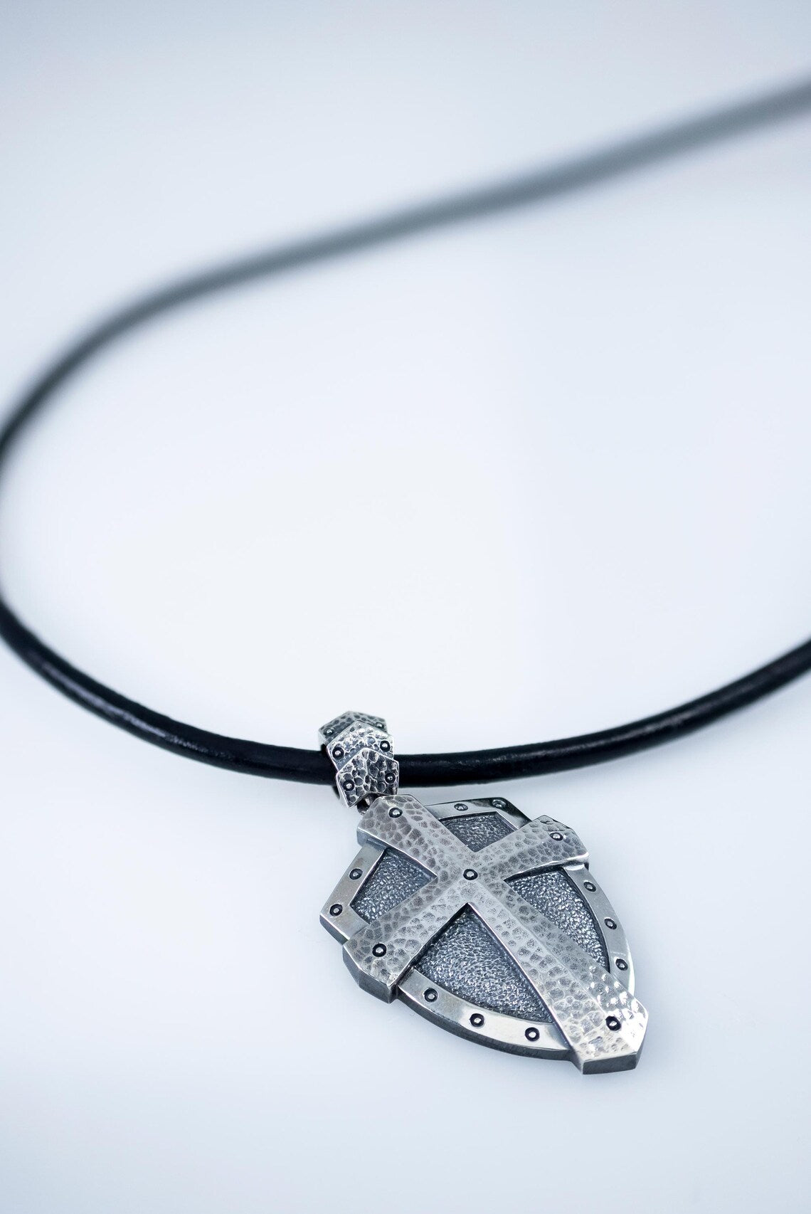 Sterling silver shield necklace