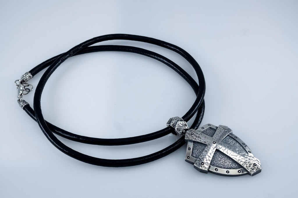 Viking shield cross pendant