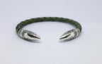 Men's leather bracelet with bullet detail